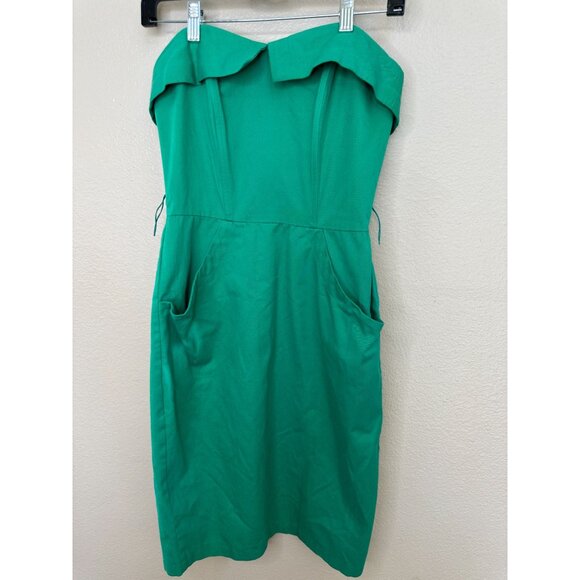 Vintage Hearts‎ Womens Green Dress 9 sweetheart neck cotton pencil mini dress - Picture 2 of 7
